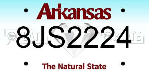 8JS2224 Arkansas License Plate