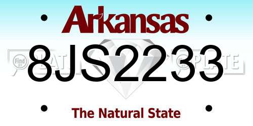 8JS2233 Arkansas License Plate