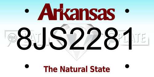 8JS2281 Arkansas License Plate