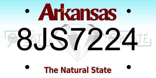 8JS7224 Arkansas License Plate