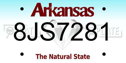 8JS7281 Arkansas License Plate