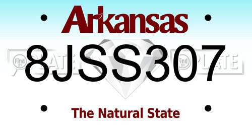 8JSS307 Arkansas License Plate