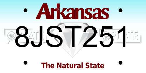 8JST251 Arkansas License Plate