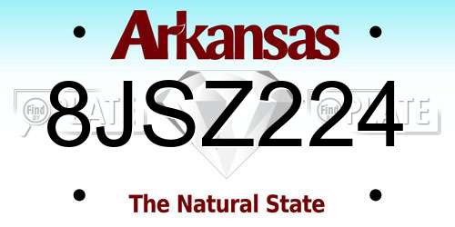8JSZ224 Arkansas License Plate