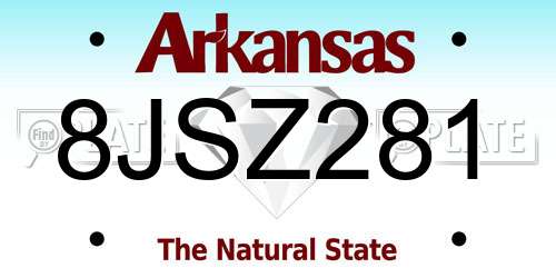 8JSZ281 Arkansas License Plate