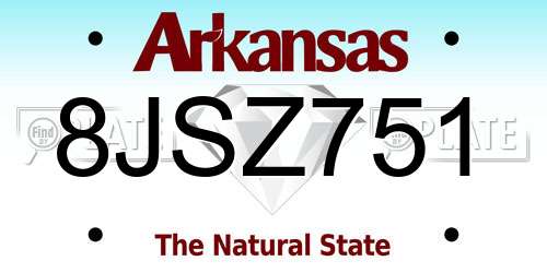 8JSZ751 Arkansas License Plate