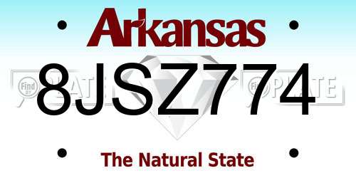 8JSZ774 Arkansas License Plate