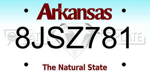 8JSZ781 Arkansas License Plate
