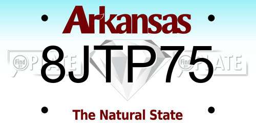 8JTP75 Arkansas License Plate