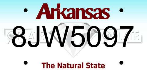 8JW5097 Arkansas License Plate