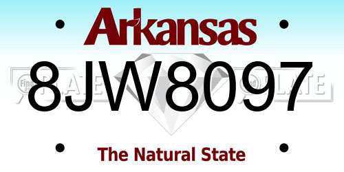 8JW8097 Arkansas License Plate
