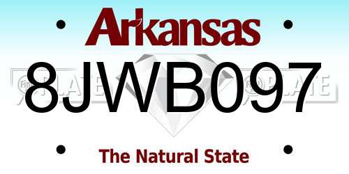 8JWB097 Arkansas License Plate