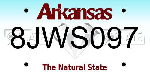8JWS097 Arkansas License Plate