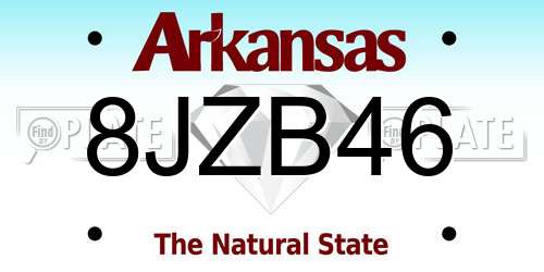 8JZB46 Arkansas License Plate