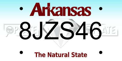 8JZS46 Arkansas License Plate