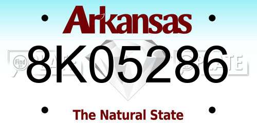 8K05286 Arkansas License Plate
