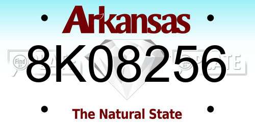 8K08256 Arkansas License Plate