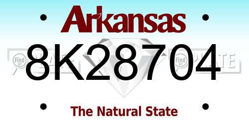 8K28704 Arkansas License Plate