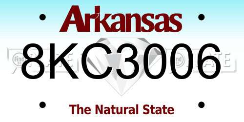 8KC3006 Arkansas License Plate