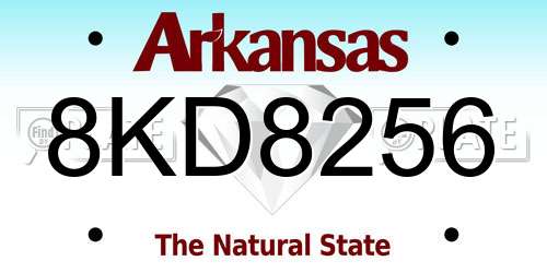 8KD8256 Arkansas License Plate