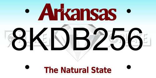 8KDB256 Arkansas License Plate
