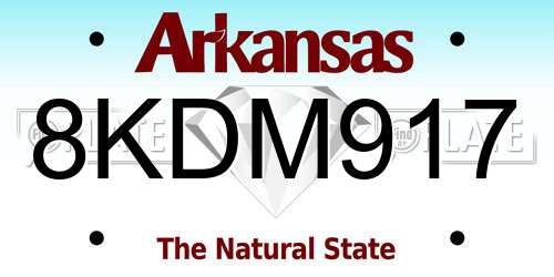 8KDM917 Arkansas License Plate