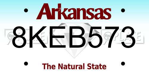 8KEB573 Arkansas License Plate