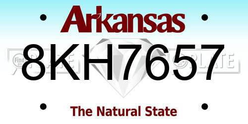 8KH7657 Arkansas License Plate