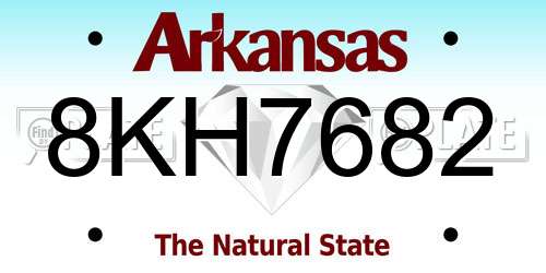 8KH7682 Arkansas License Plate
