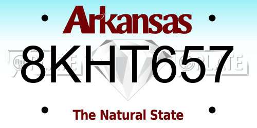8KHT657 Arkansas License Plate