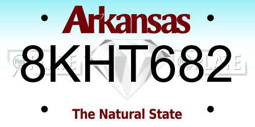 8KHT682 Arkansas License Plate