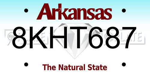 8KHT687 Arkansas License Plate