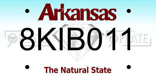 8KIB011 Arkansas License Plate