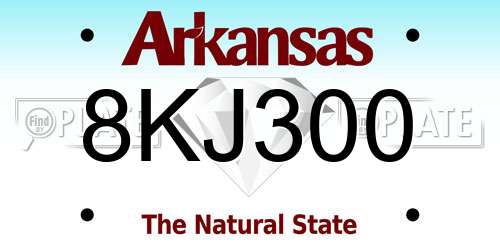 8KJ300 Arkansas License Plate