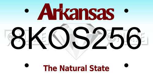 8KOS256 Arkansas License Plate