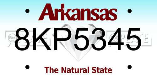 8KP5345 Arkansas License Plate