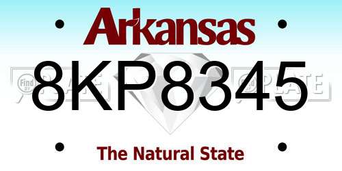 8KP8345 Arkansas License Plate