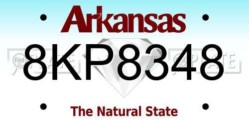 8KP8348 Arkansas License Plate