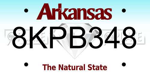 8KPB348 Arkansas License Plate