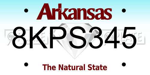 8KPS345 Arkansas License Plate