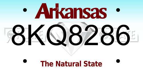 8KQ8286 Arkansas License Plate