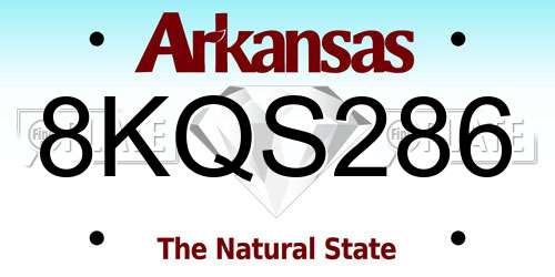 8KQS286 Arkansas License Plate
