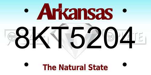 8KT5204 Arkansas License Plate