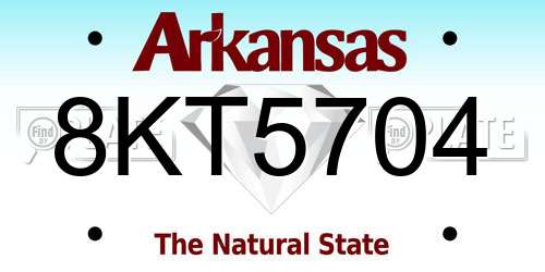 8KT5704 Arkansas License Plate