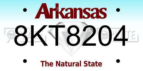 8KT8204 Arkansas License Plate