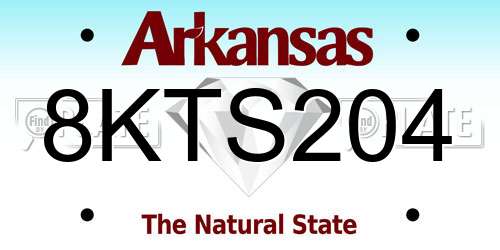 8KTS204 Arkansas License Plate