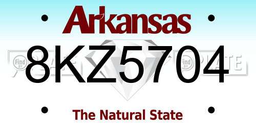 8KZ5704 Arkansas License Plate