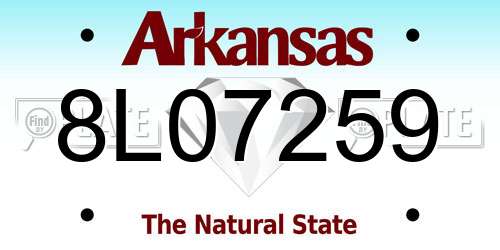 8L07259 Arkansas License Plate