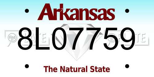8L07759 Arkansas License Plate