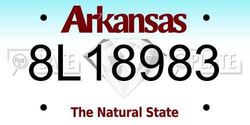 8L18983 Arkansas License Plate